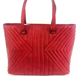 INC Bag Cissy Quilted Black Faux Leather Tote